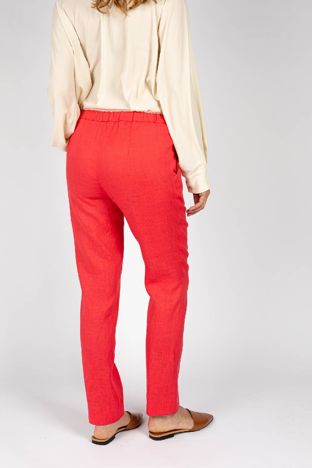 L.Pucci Pantaloni Colore Corallo, Linea Morbida
