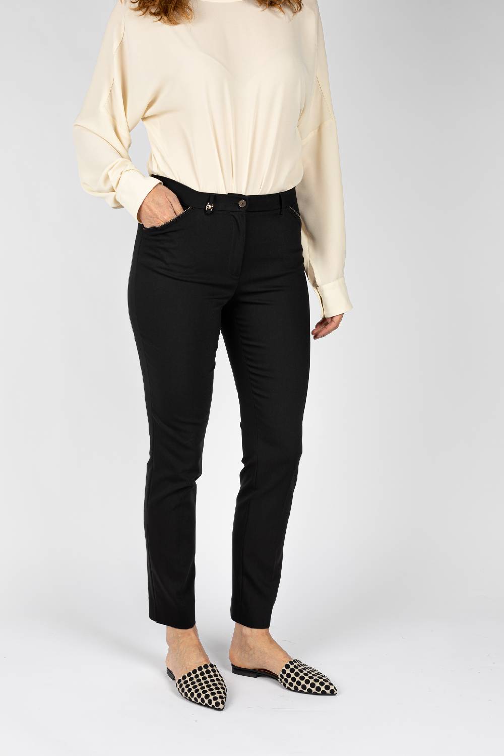 L.Pucci Pantaloni Colore Nero, Linea A Sigaretta