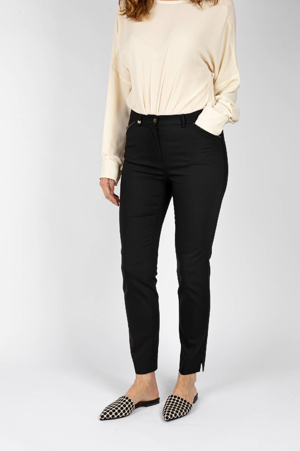 L.Pucci Pantaloni Colore Nero, Linea A Sigaretta