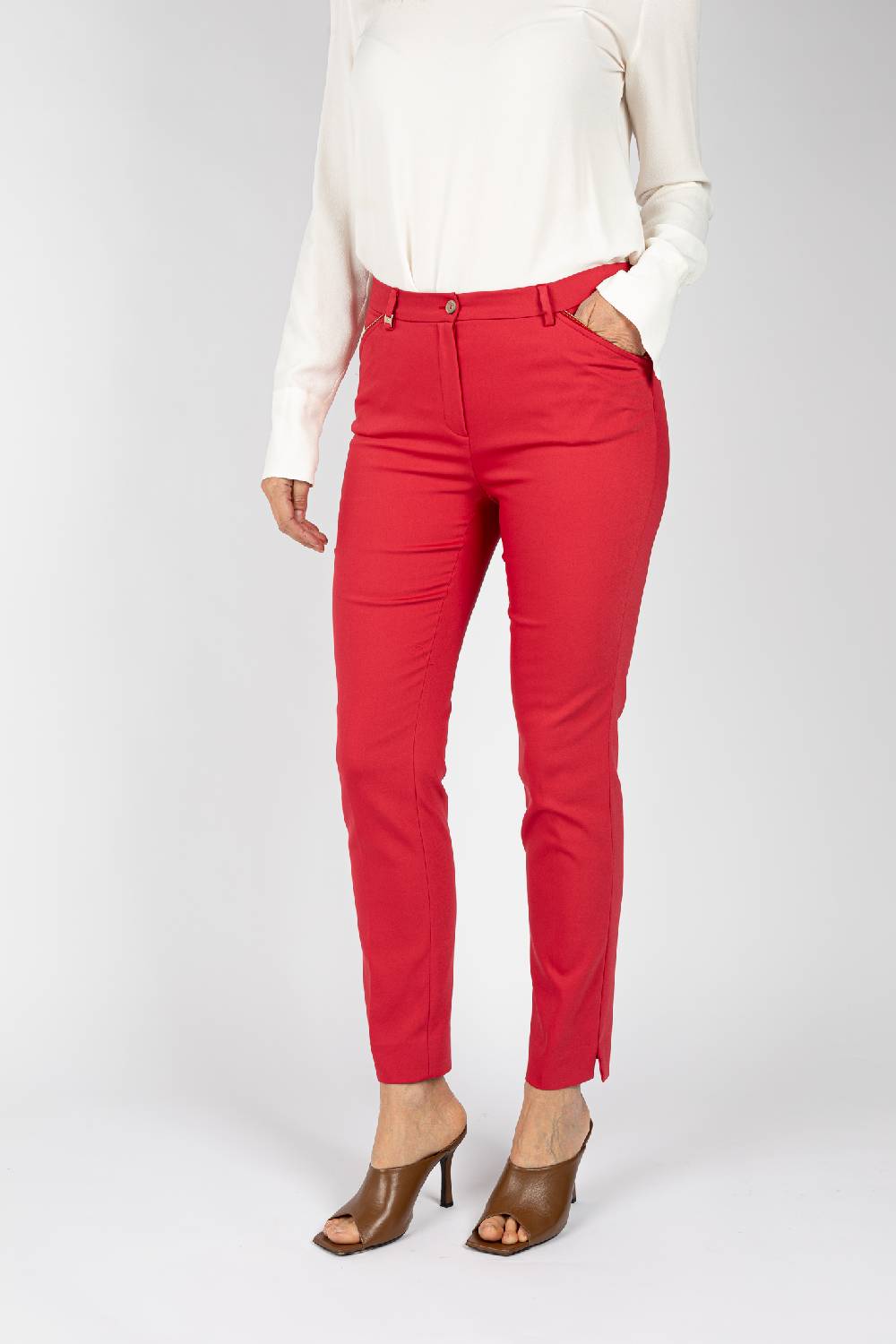 L.Pucci Pantaloni Colore Rosso, Linea A Sigaretta