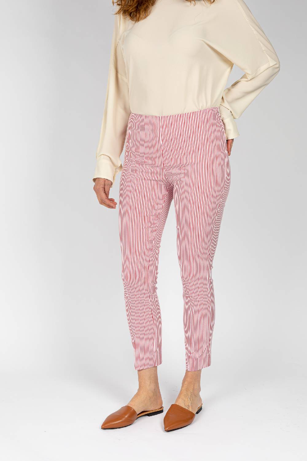 L.Pucci Pantaloni A Riga Colore Rosso Da Donna Linea Stretta