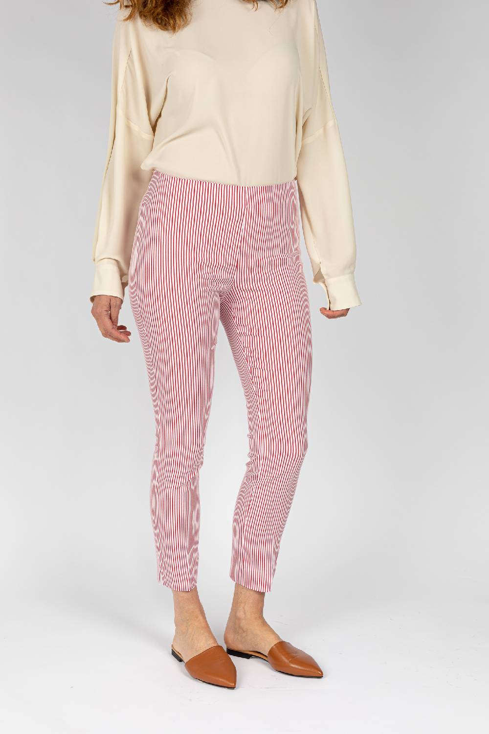 L.Pucci Pantaloni A Riga Colore Rosso Da Donna Linea Stretta