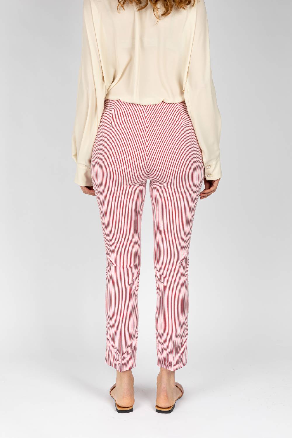 L.Pucci Pantaloni A Riga Colore Rosso Da Donna Linea Stretta