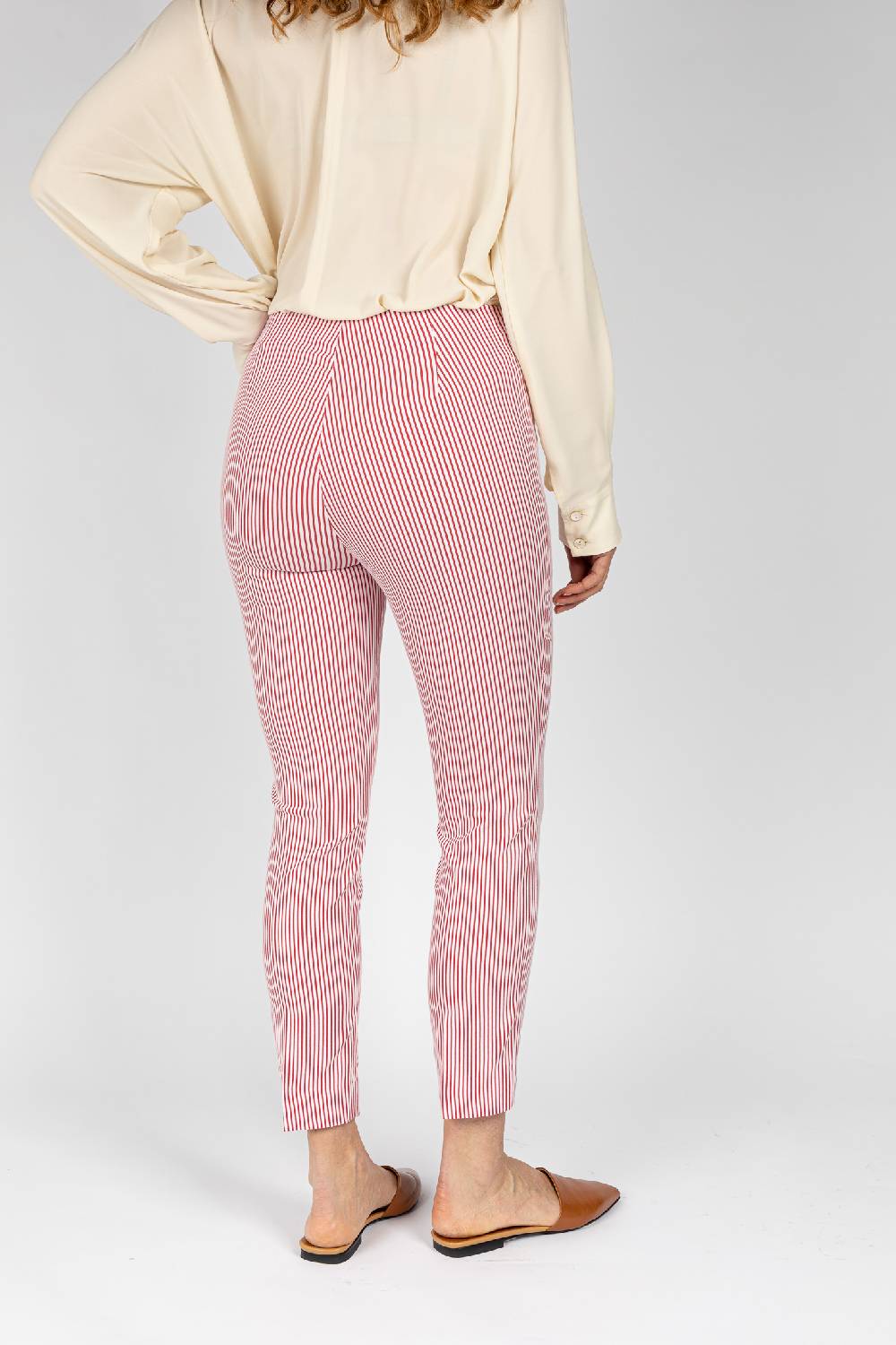 L.Pucci Pantaloni A Riga Colore Rosso Da Donna Linea Stretta