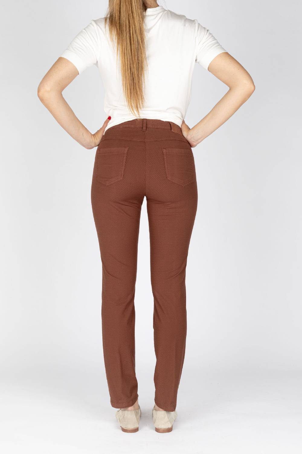 L.Pucci Pantaloni Jeans Colore Biscotto Tessuto Cotone Armaturato