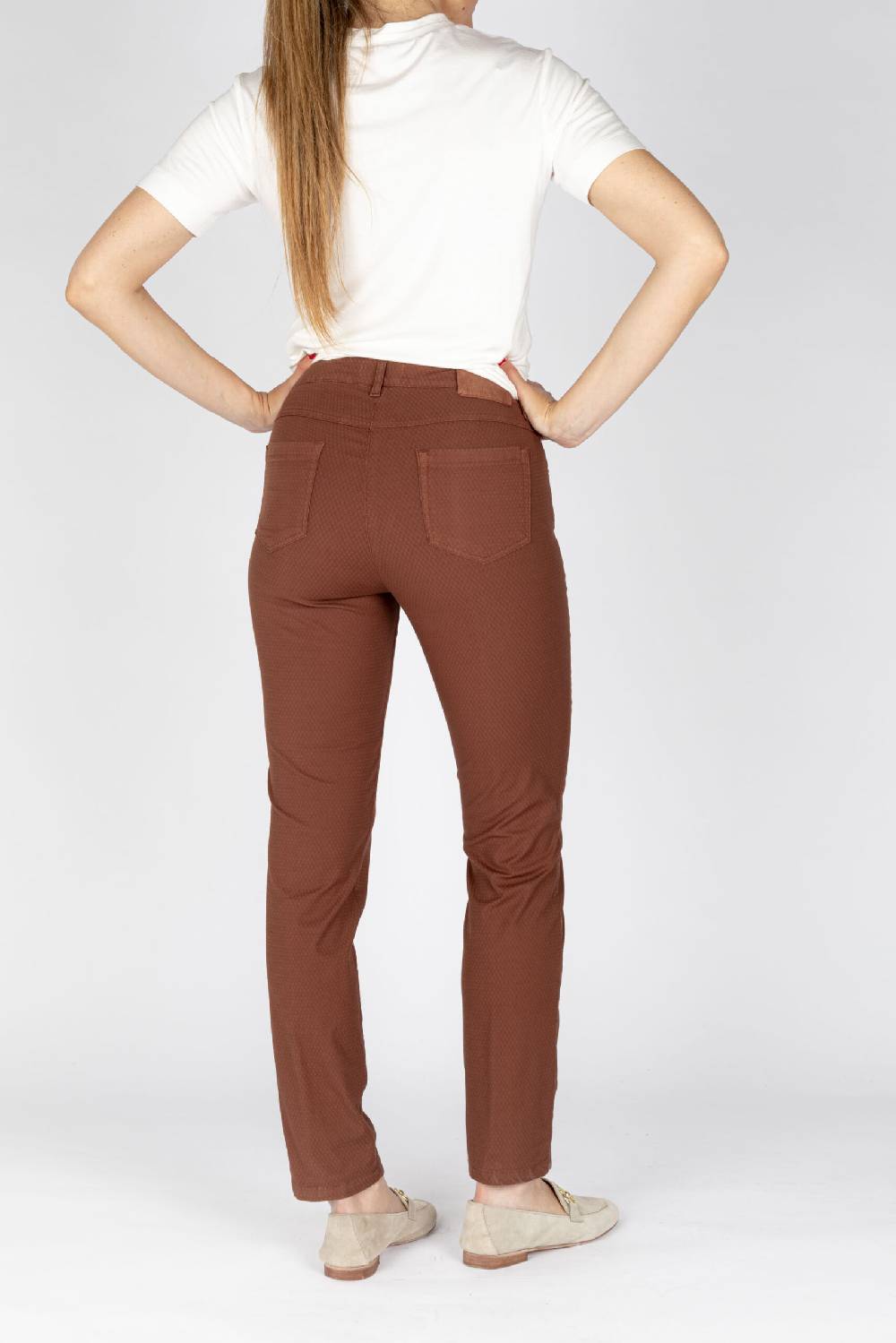 L.Pucci Pantaloni Jeans Colore Biscotto Tessuto Cotone Armaturato