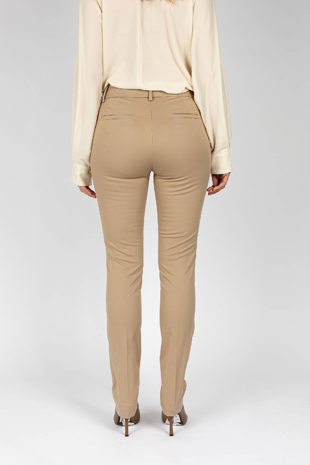 L.Pucci Pantaloni Tessuto Colore Beige, Gamba Regolare