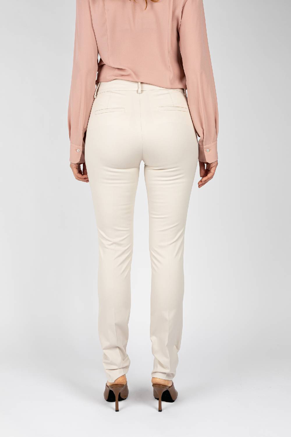 L.Pucci Pantaloni Tessuto Colore Ghiaccio, Gamba Regolare