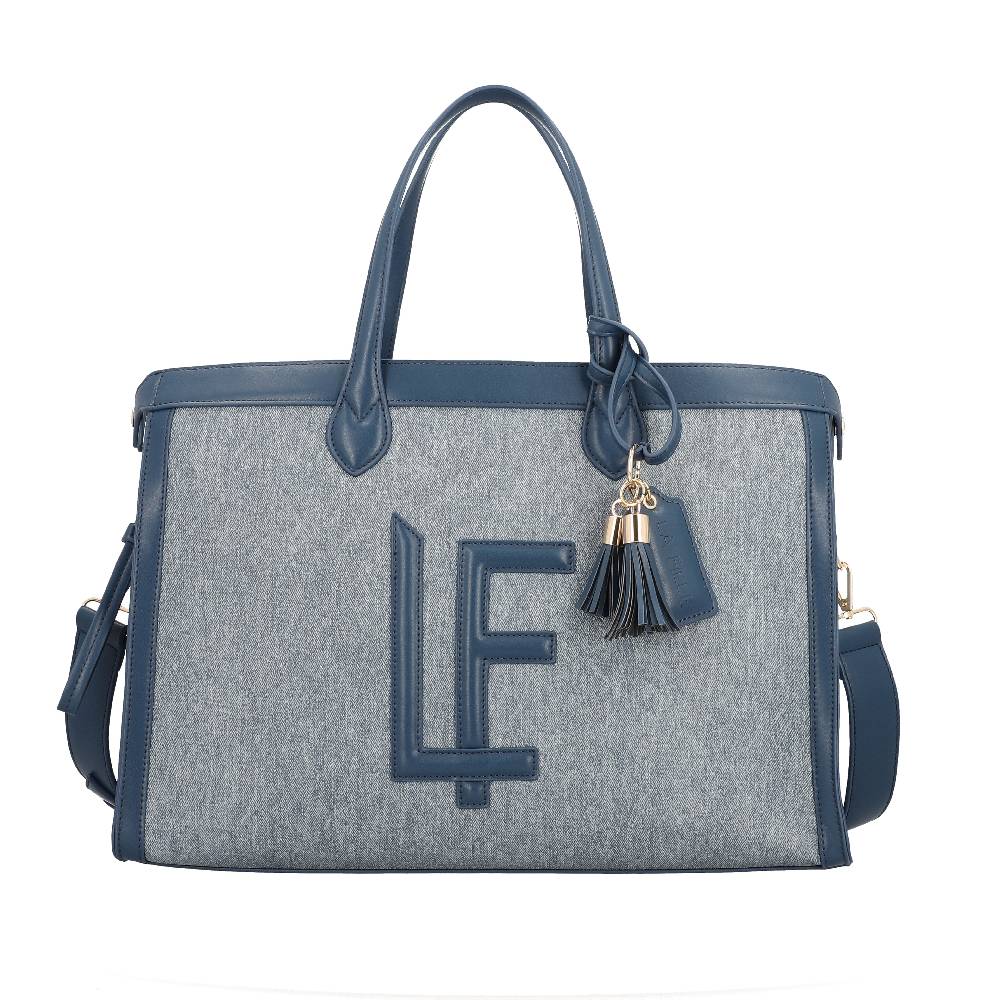 L.Pucci Maud Waxed Jeans Line Blue