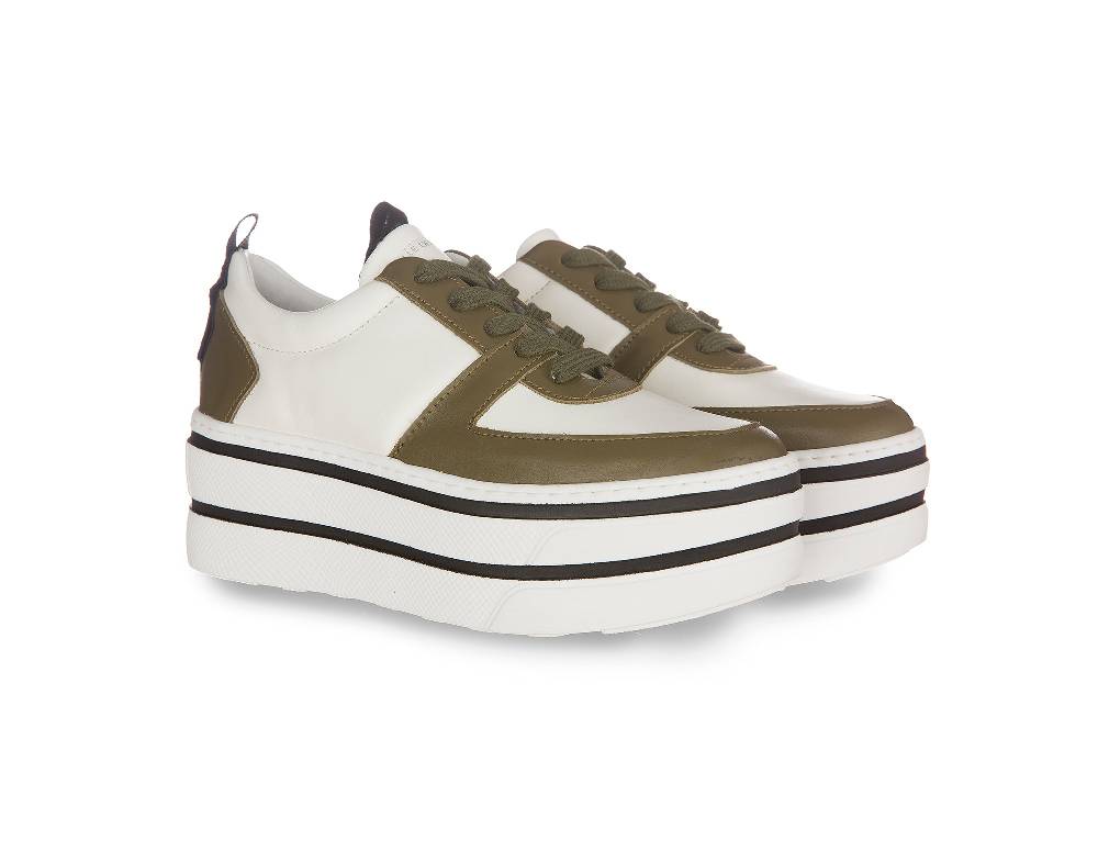 L.Pucci Oklahoma Leather White-Green Aviation