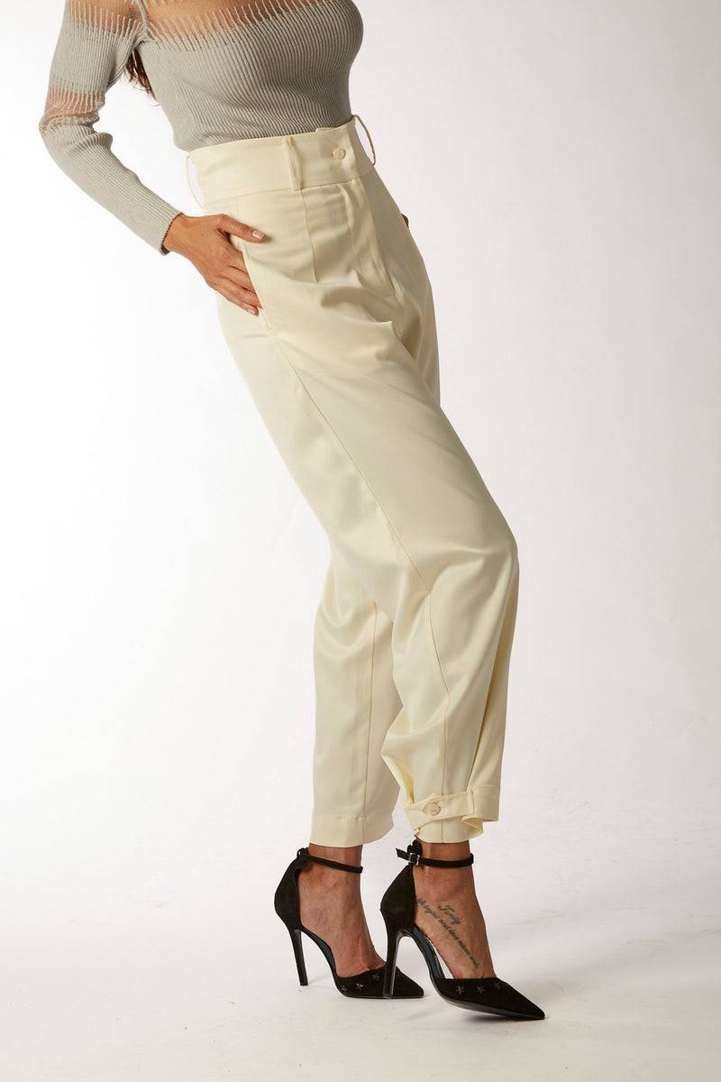 La Kore CITTA DEL CAPO Pleate Pants With Bottom Belt