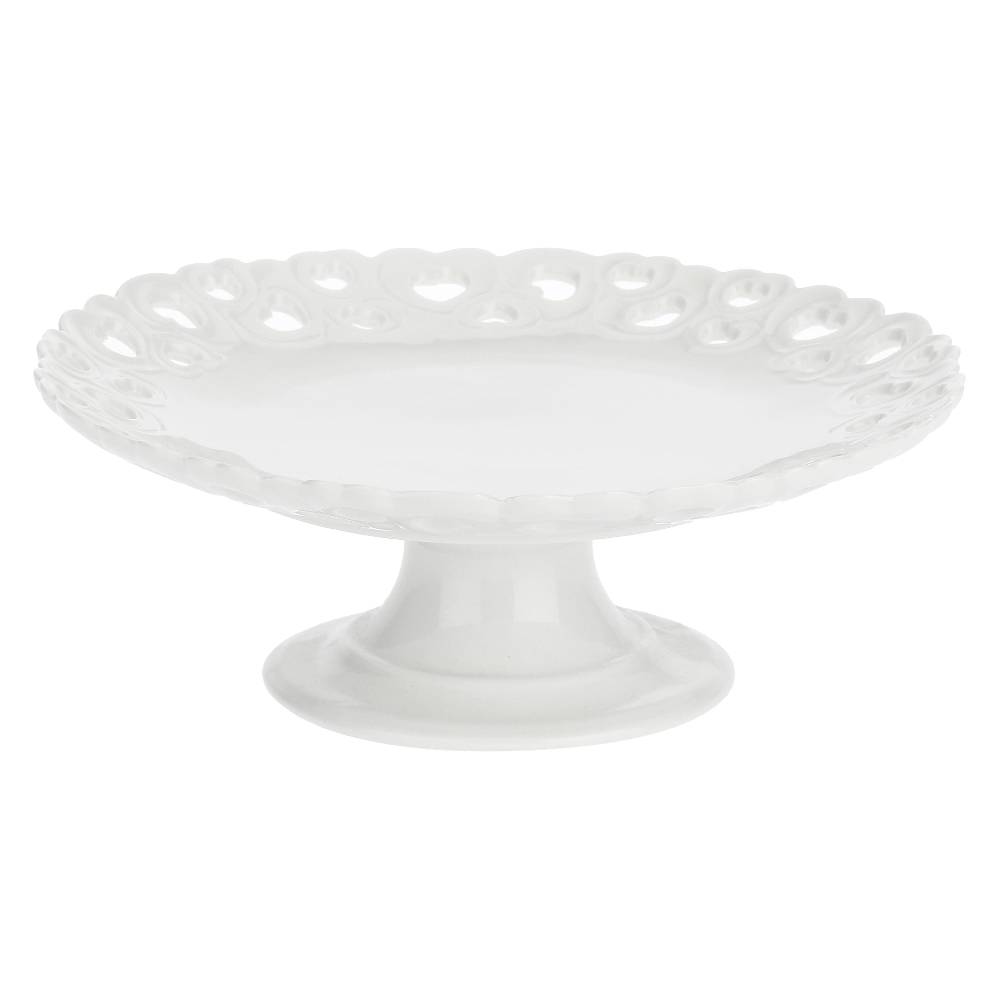 La Porcellana Bianca Alzata Piattino Traforato Valentino