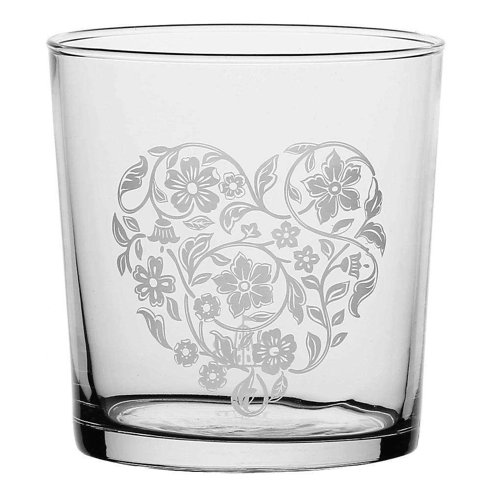 La Porcellana Bianca Bicchiere con Cuore e Fiori Babila 35 cc