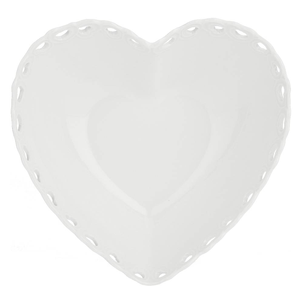 La Porcellana Bianca Ciotola Cuore Traforata 21x20x7 Cm Valentino