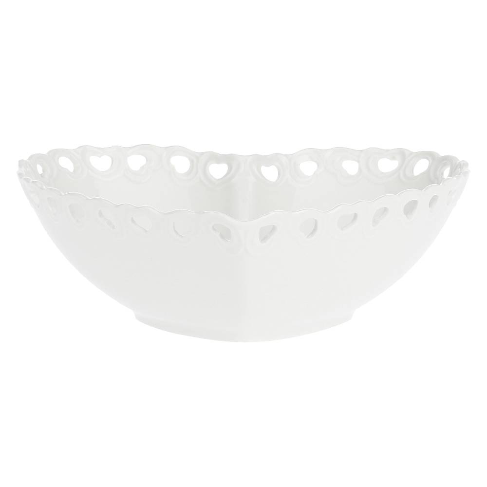 La Porcellana Bianca Ciotola Cuore Traforata 21x20x7 cm Valentino
