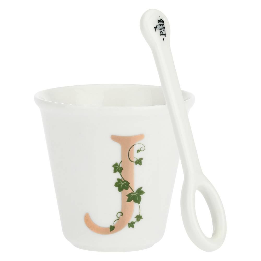 La Porcellana Bianca Gift box Bicchierino 'J' con cucchiaino Unico