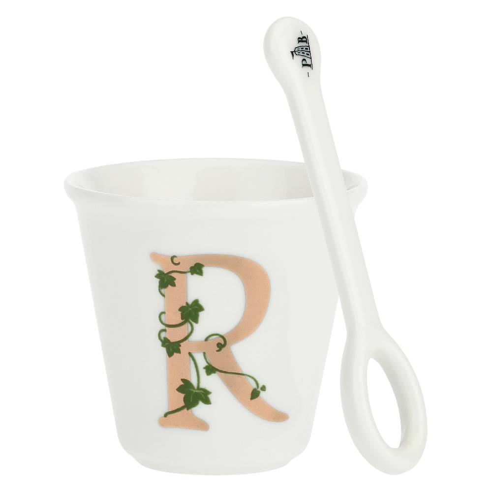 La Porcellana Bianca Gift box Bicchierino 'R' con cucchiaino Unico