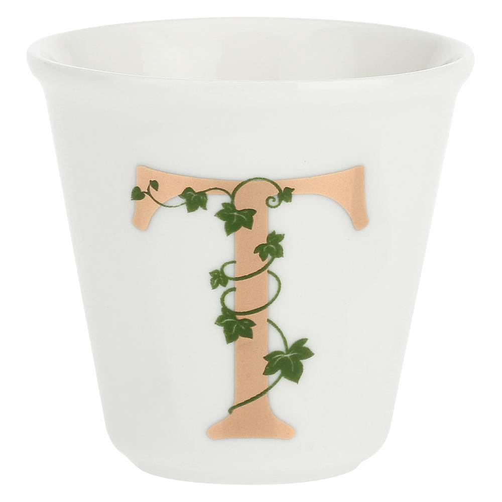 La Porcellana Bianca Gift Box Bicchierino 'T' Con Cucchiaino Unico