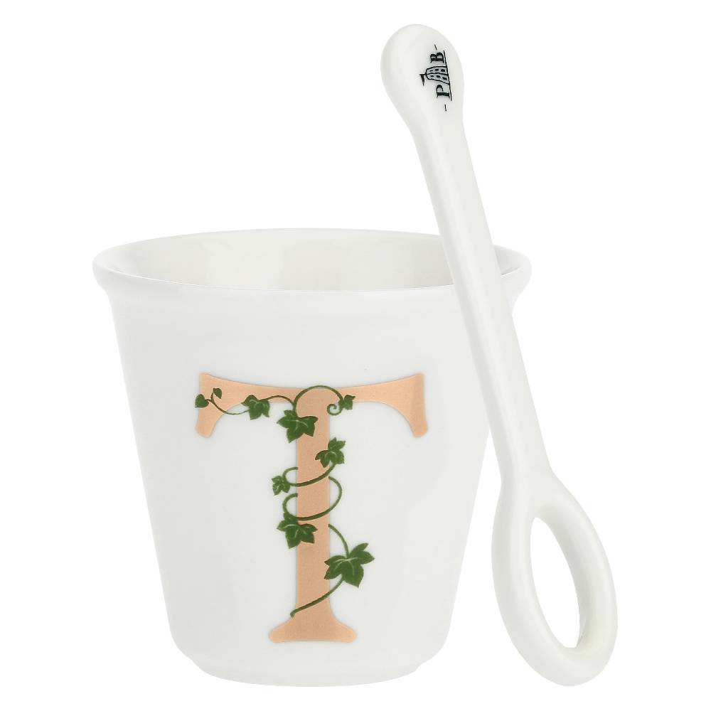 La Porcellana Bianca Gift box Bicchierino 'T' con cucchiaino Unico