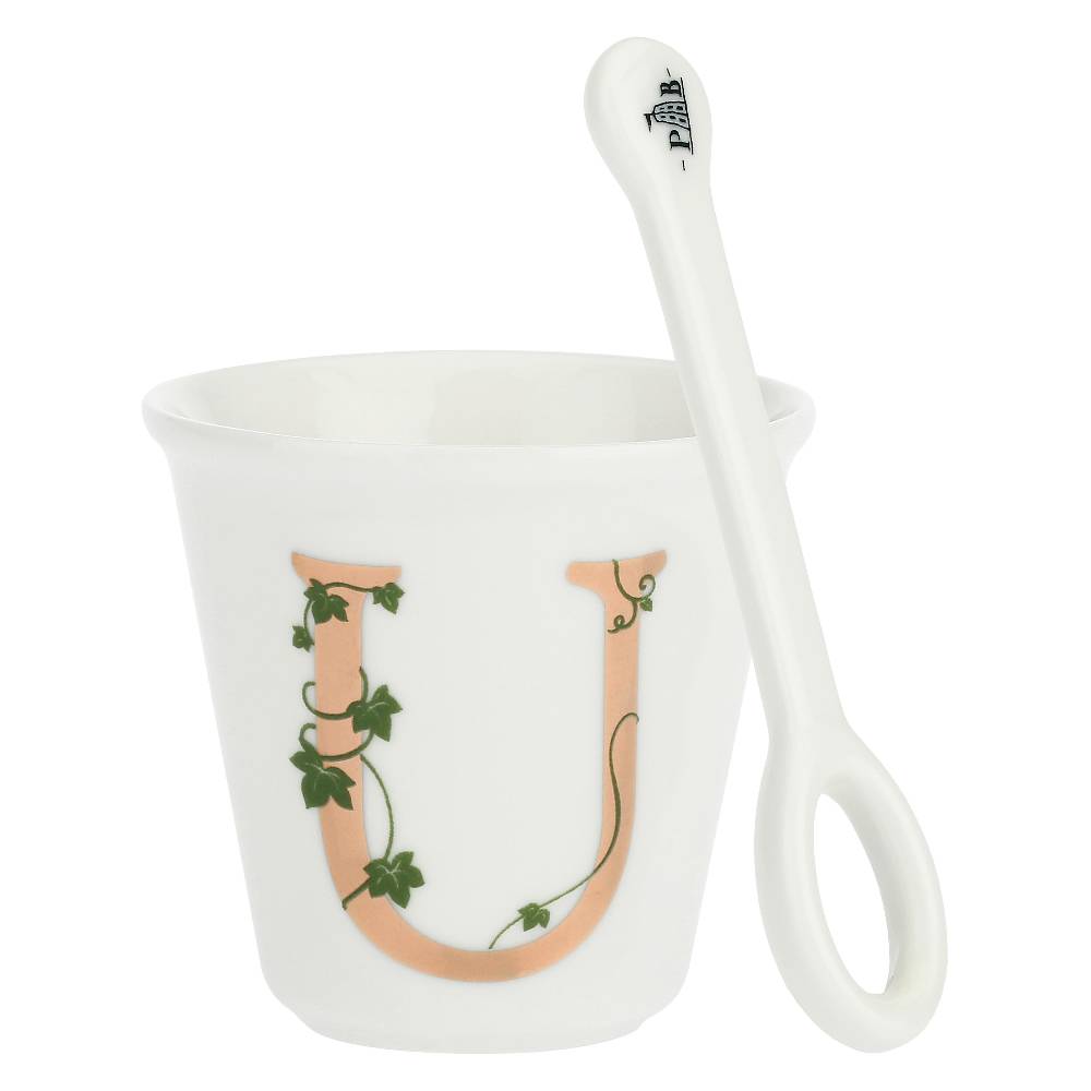 La Porcellana Bianca Gift box Bicchierino 'U' con cucchiaino Unico