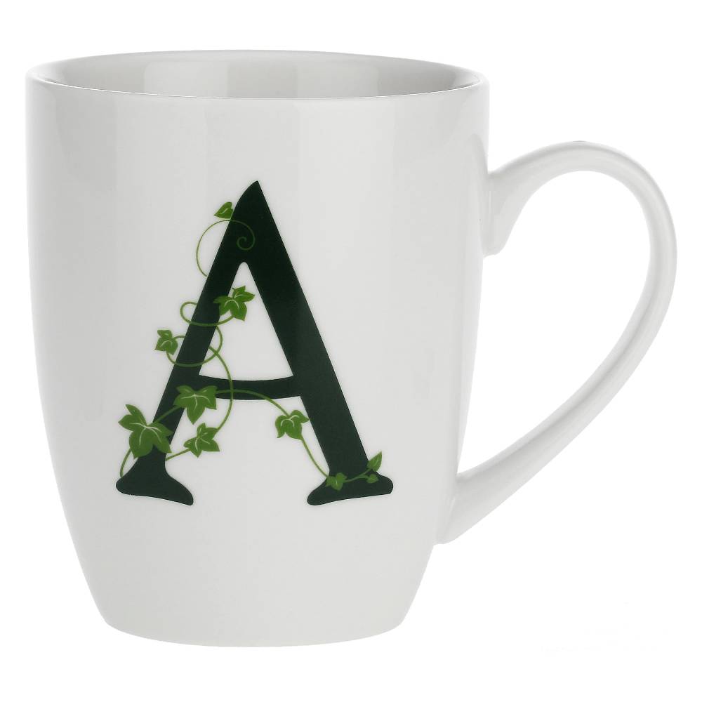 La Porcellana Bianca Gift box Mug con lettera 'A' Atupertu