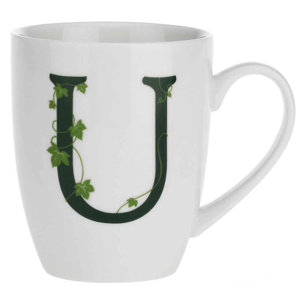 La Porcellana Bianca Gift box Mug con lettera 'U' Atupertu