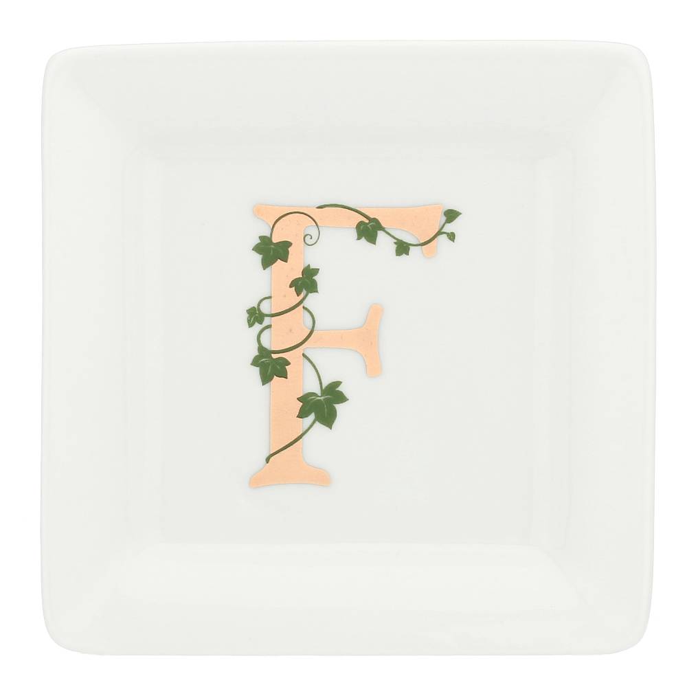 La Porcellana Bianca Gift box Piattino Quadrato con lettera 'F' Adorato