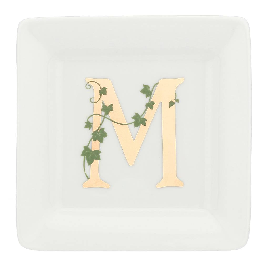 La Porcellana Bianca Gift box Piattino Quadrato con lettera 'M' Adorato