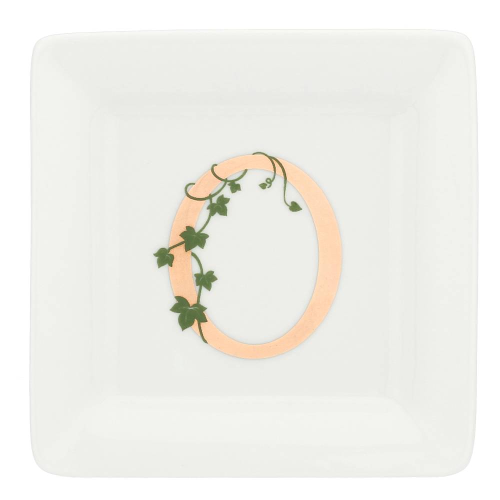 La Porcellana Bianca Gift box Piattino Quadrato con lettera 'O' Adorato