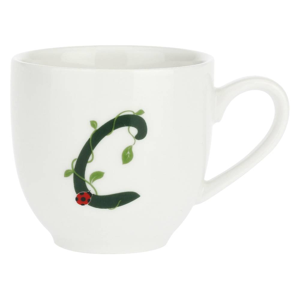 La Porcellana Bianca Gift Box Tazza Caffè Con Piattino Lettera 'C' Solotua