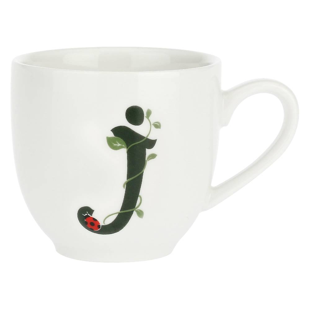 La Porcellana Bianca Gift Box Tazza Caffè Con Piattino Lettera 'J' Solotua