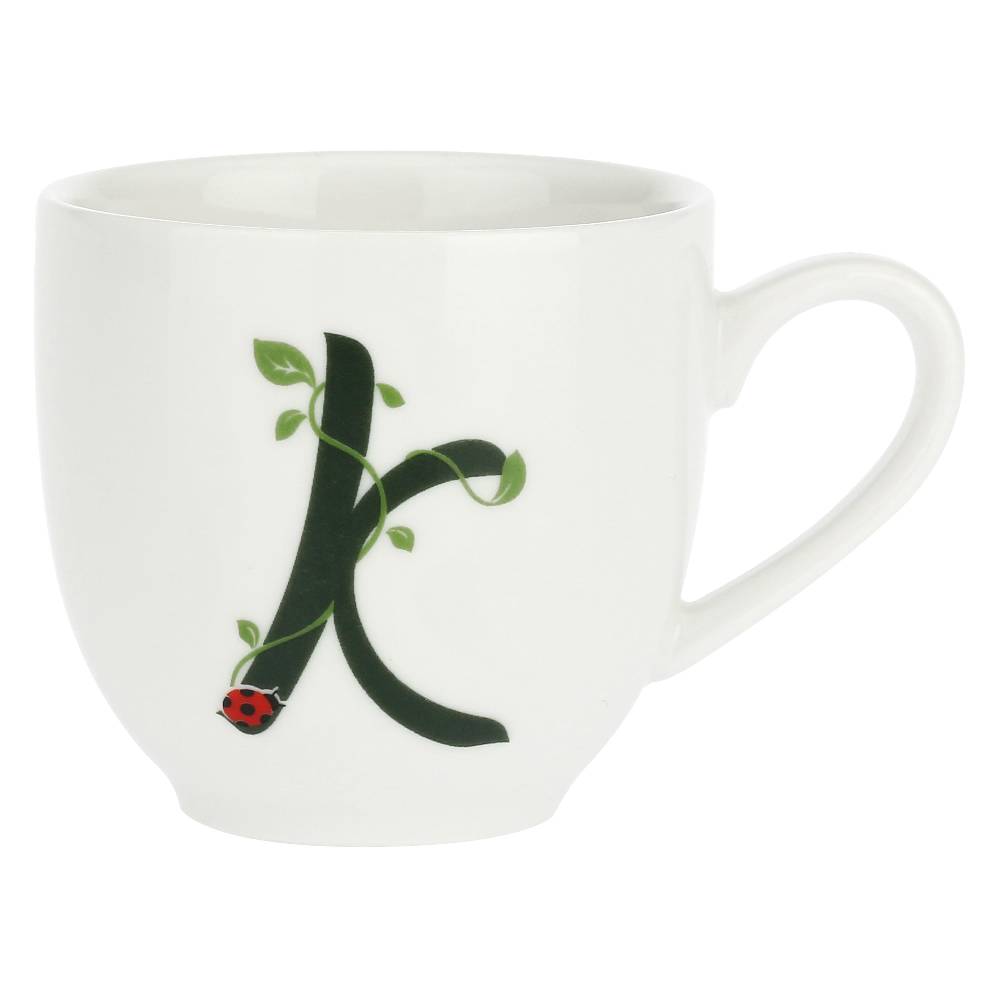La Porcellana Bianca Gift Box Tazza Caffè Con Piattino Lettera 'K' Solotua