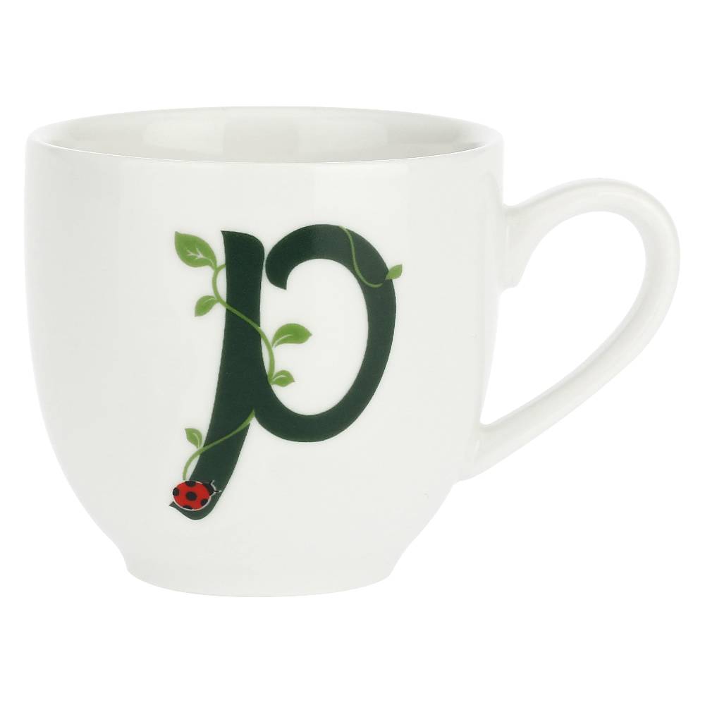 La Porcellana Bianca Gift Box Tazza Caffè Con Piattino Lettera 'P' Solotua