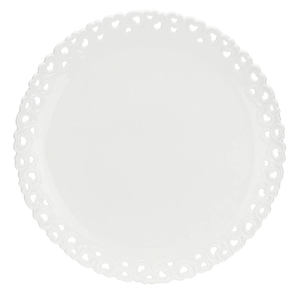 La Porcellana Bianca Piatto Torta Traforato Valentino