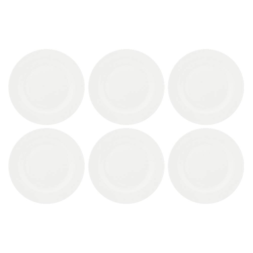 La Porcellana Bianca Set 6 Piatti Piani Falda Essenziale