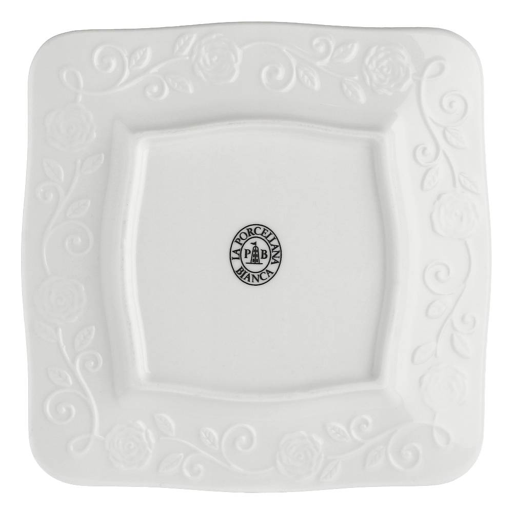 La Porcellana Bianca Set 6 Piatti Quadrati 20x20 Florentina