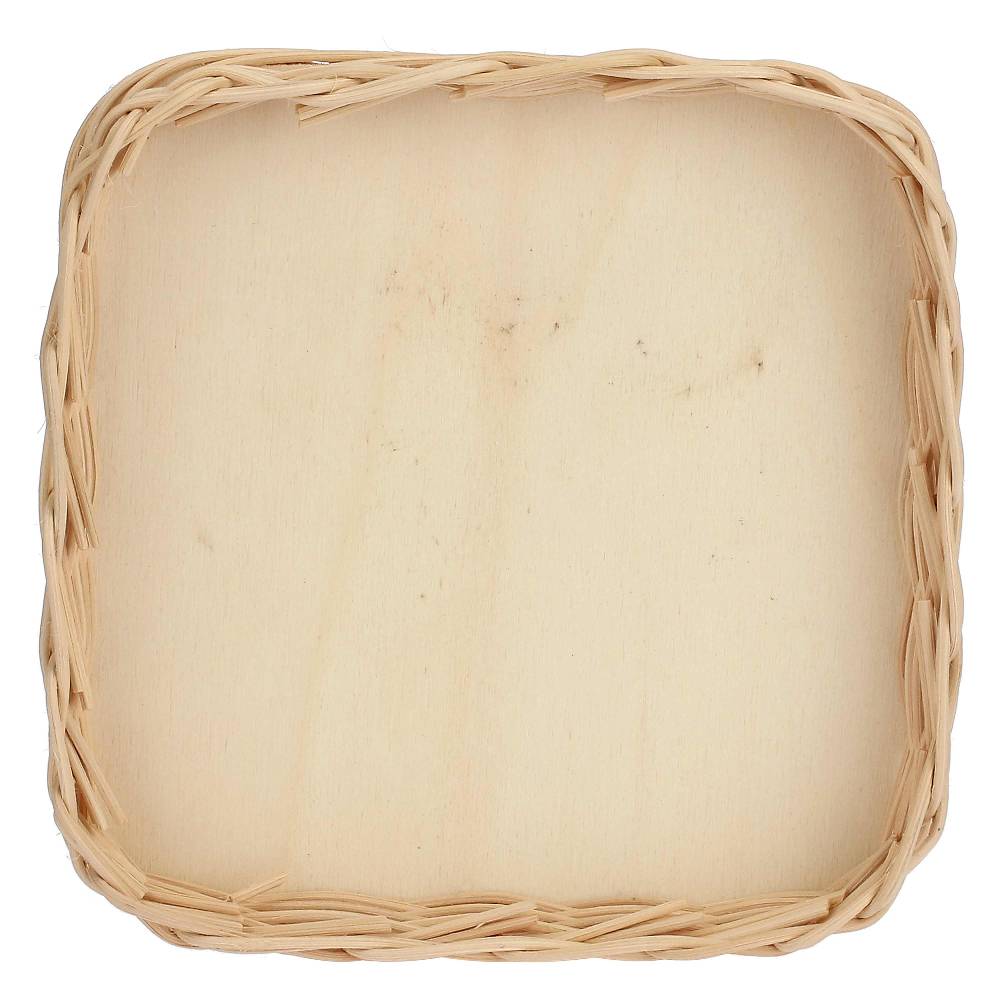 La Porcellana Bianca Supporto Menage Vassoio Quadrato 16,5x16,5 Cm Midollino