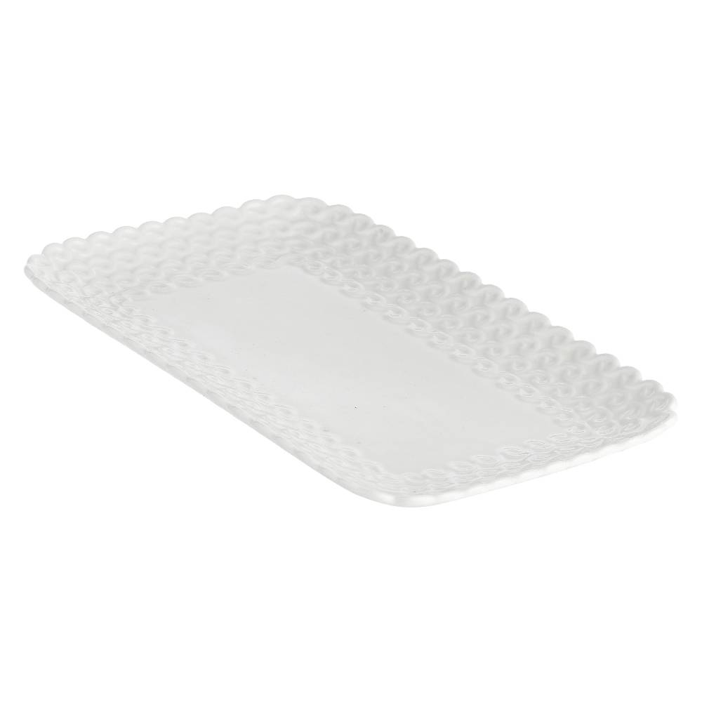 La Porcellana Bianca Vassoio Pasticceria 20x13 Cm Momenti