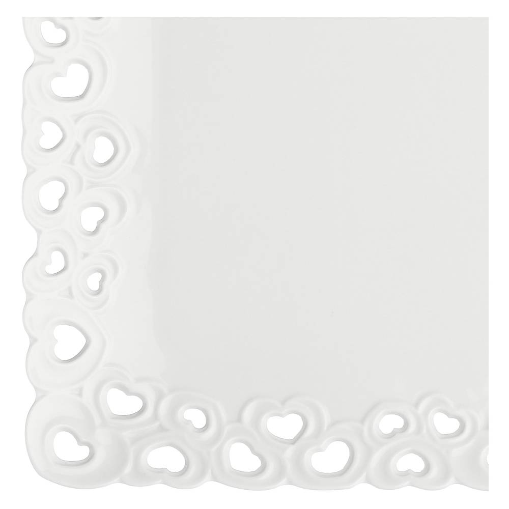 La Porcellana Bianca Vassoio Traforato 31x22 Cm Valentino