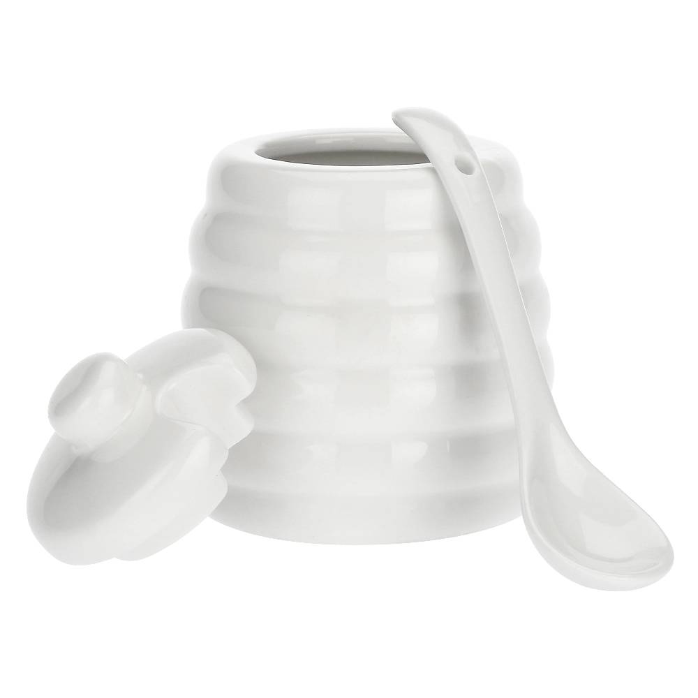 La Porcellana Bianca Zuccheriera Con Cucchiaino Menage