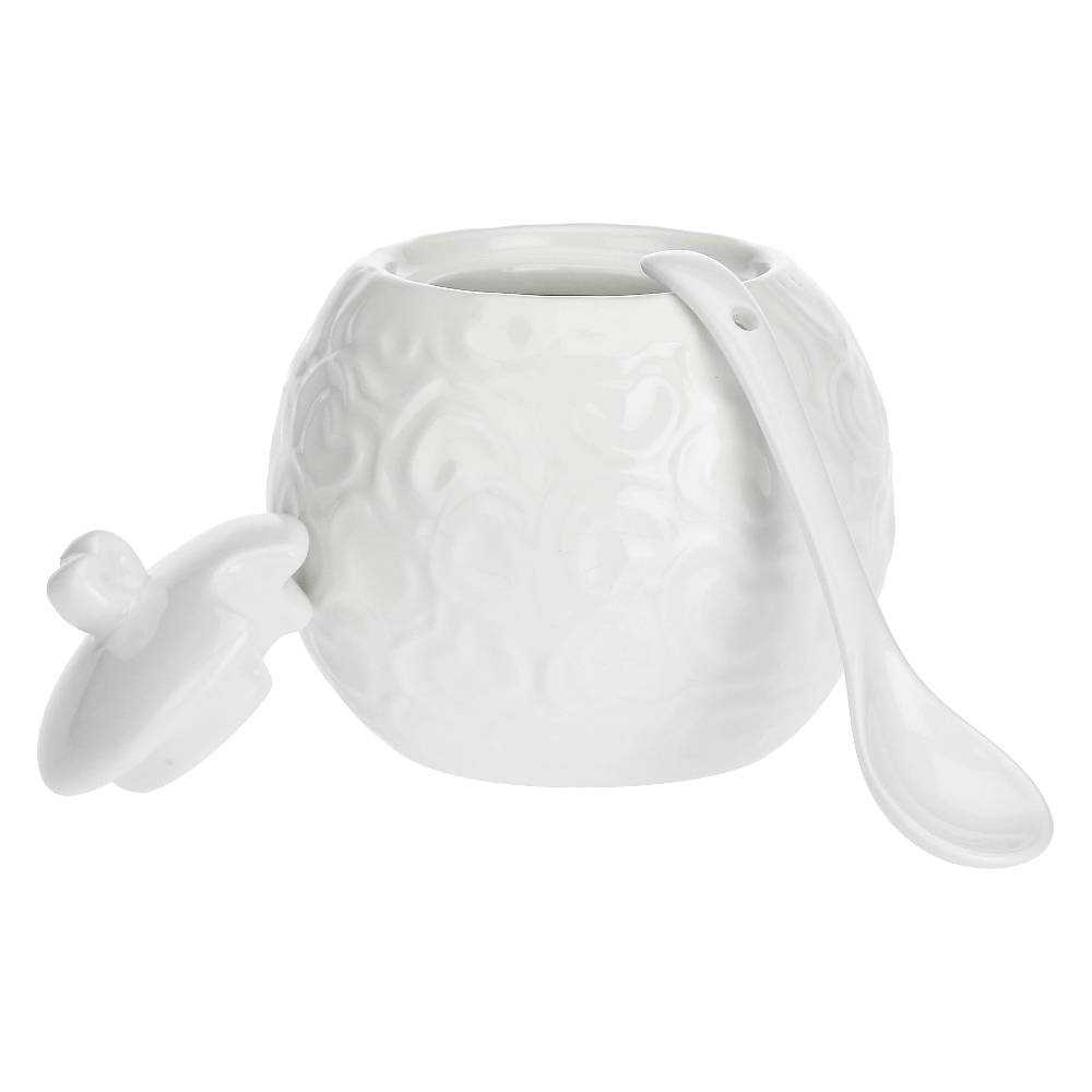 La Porcellana Bianca Zuccheriera Con Cucchiaino Valentino Oro