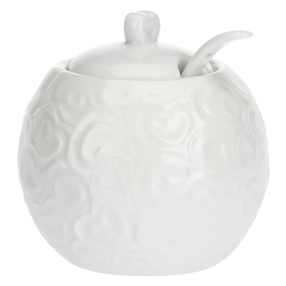 La Porcellana Bianca Zuccheriera con cucchiaino Valentino Oro