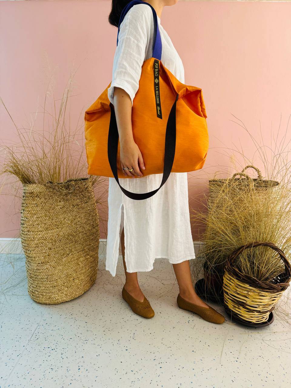 La Sellerie POP BAG Shantung arancio