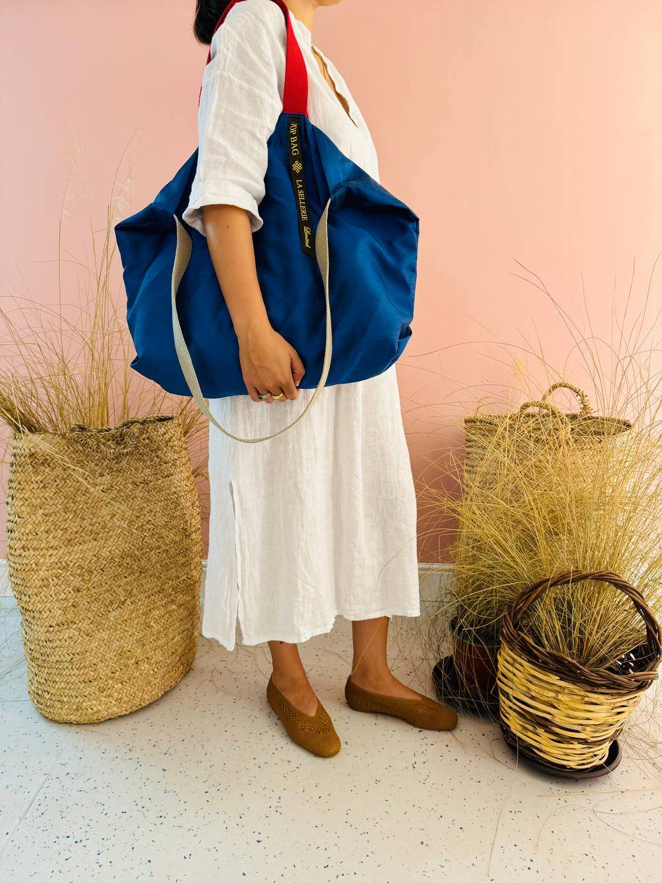 La Sellerie POP BAG Shantung Blu