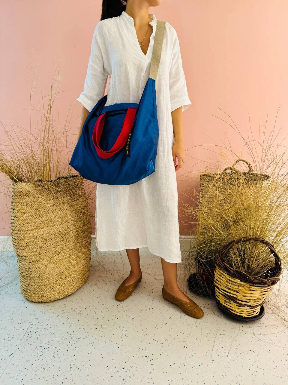 La Sellerie POP BAG Shantung Blu