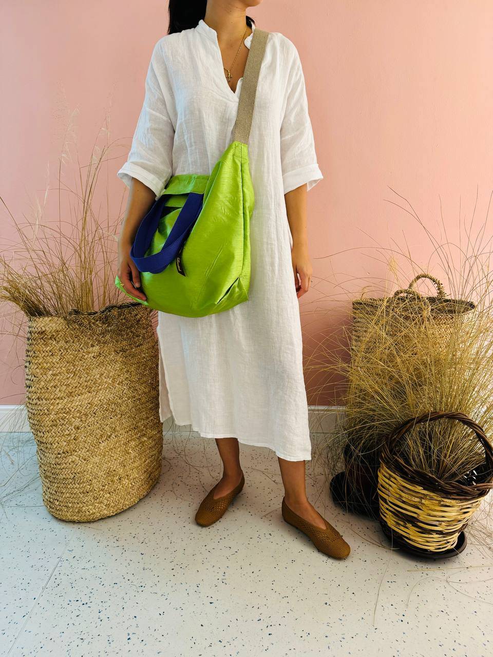 La Sellerie POP BAG Shantung Verde Mela