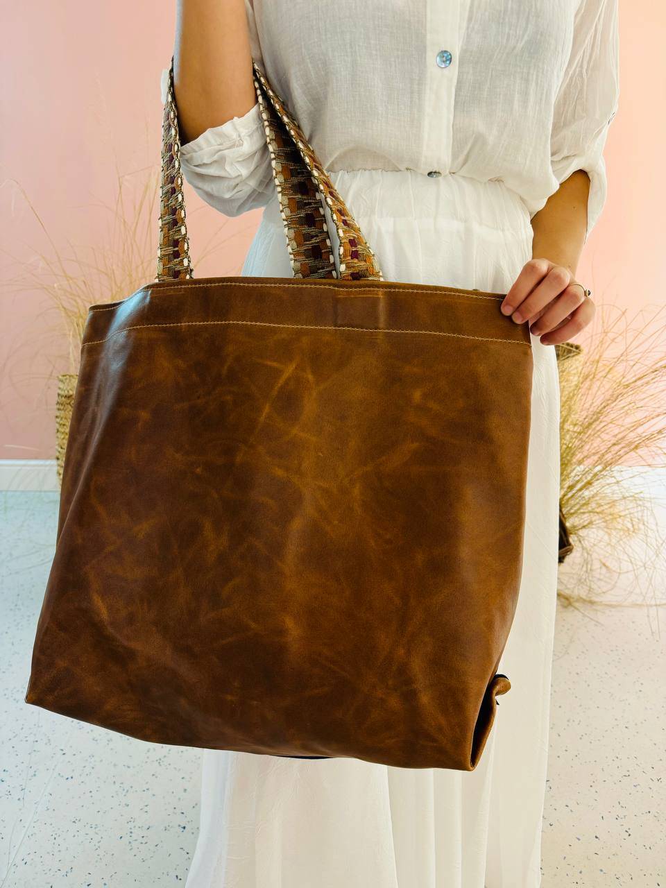 La Sellerie POP BAG Suede Dark Blue PATCHWORK