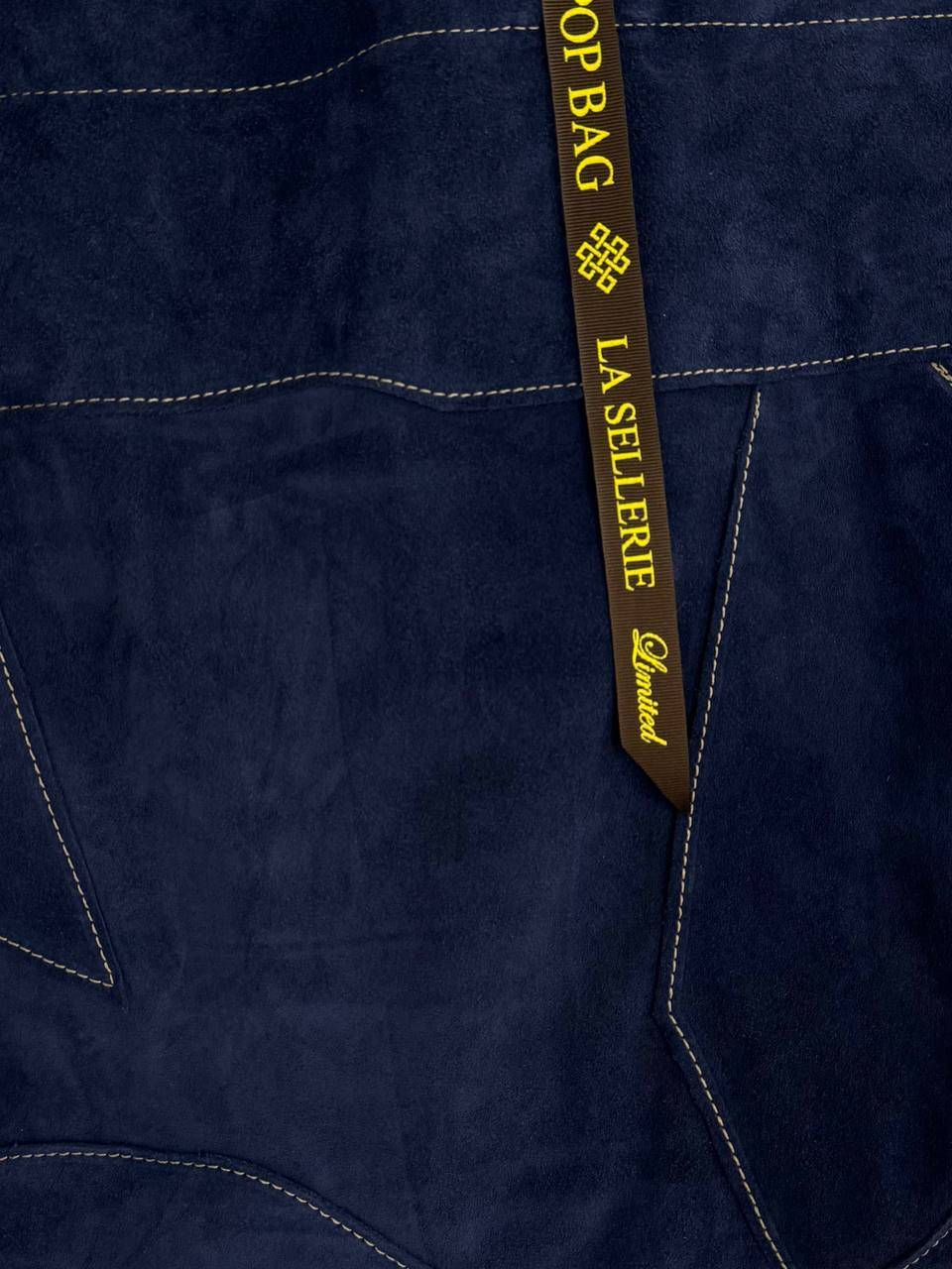 La Sellerie POP BAG Suede Dark Blue PATCHWORK