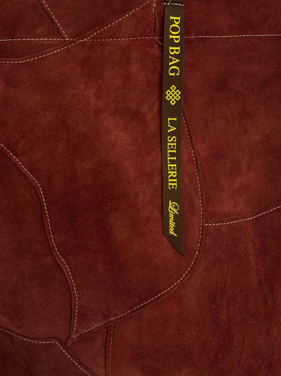 La Sellerie POP BAG Suede Dark Red PATCHWORK
