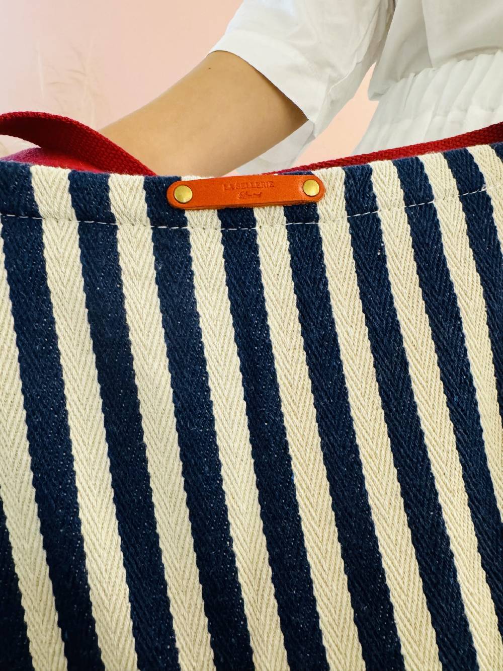 La Sellerie Portofino Bag Blu Righe Strette